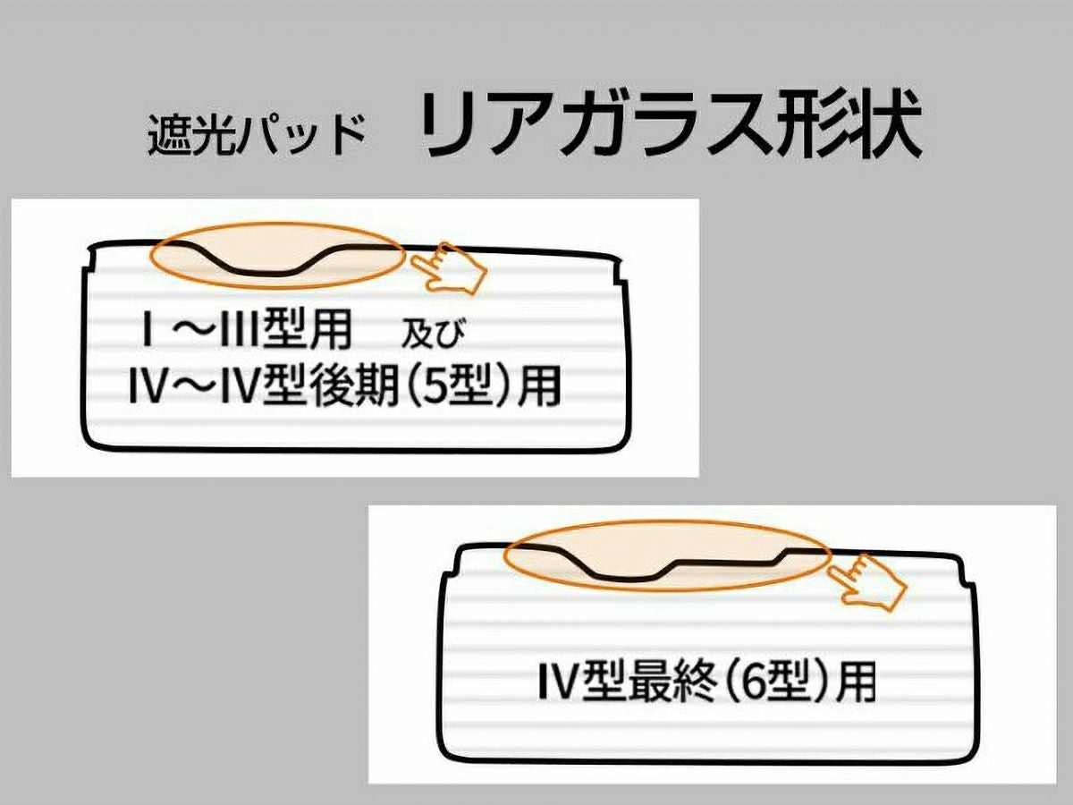 200系ハイエース S-GL標準ボディ ユーアイビークル 遮光パッド リア5面