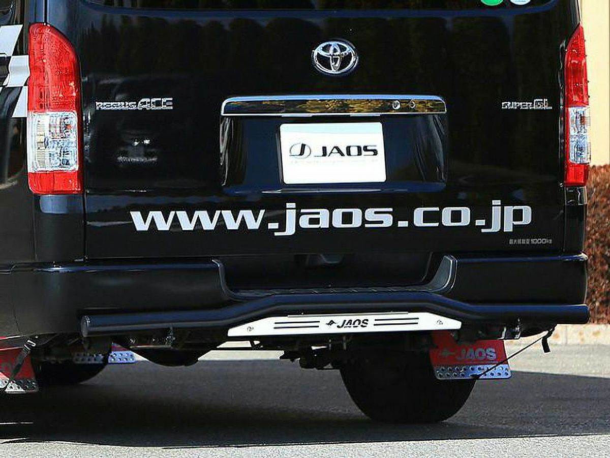 200系ハイエース ワイドボディ JAOS リアスキッドバー ブラック
