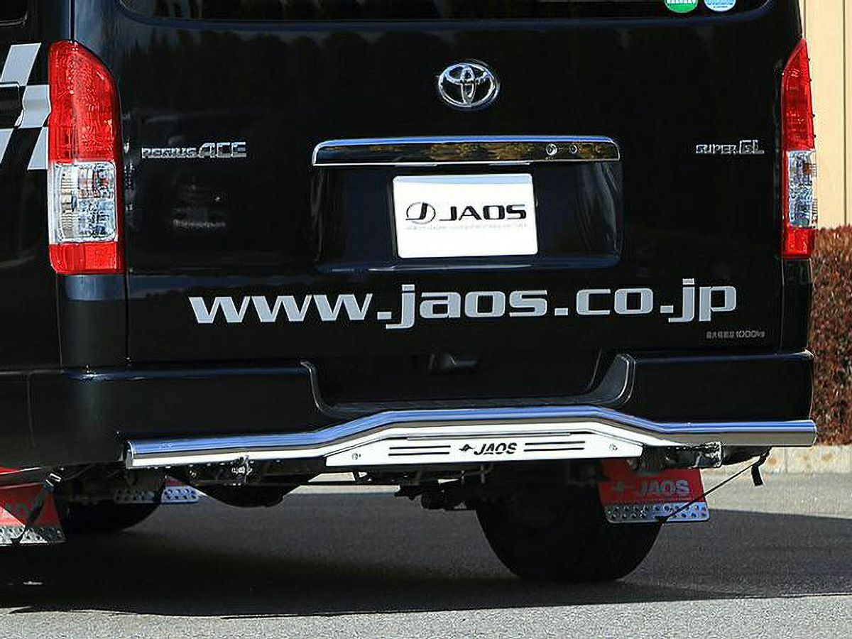 200系ハイエース ワイドボディ JAOS リアスキッドバー ブラック